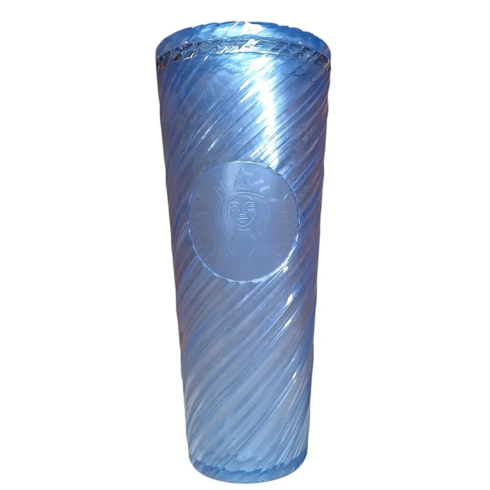 Starbucks Iridescent blue swirl 2024 venti 24 oz tumbler drink travel cup
